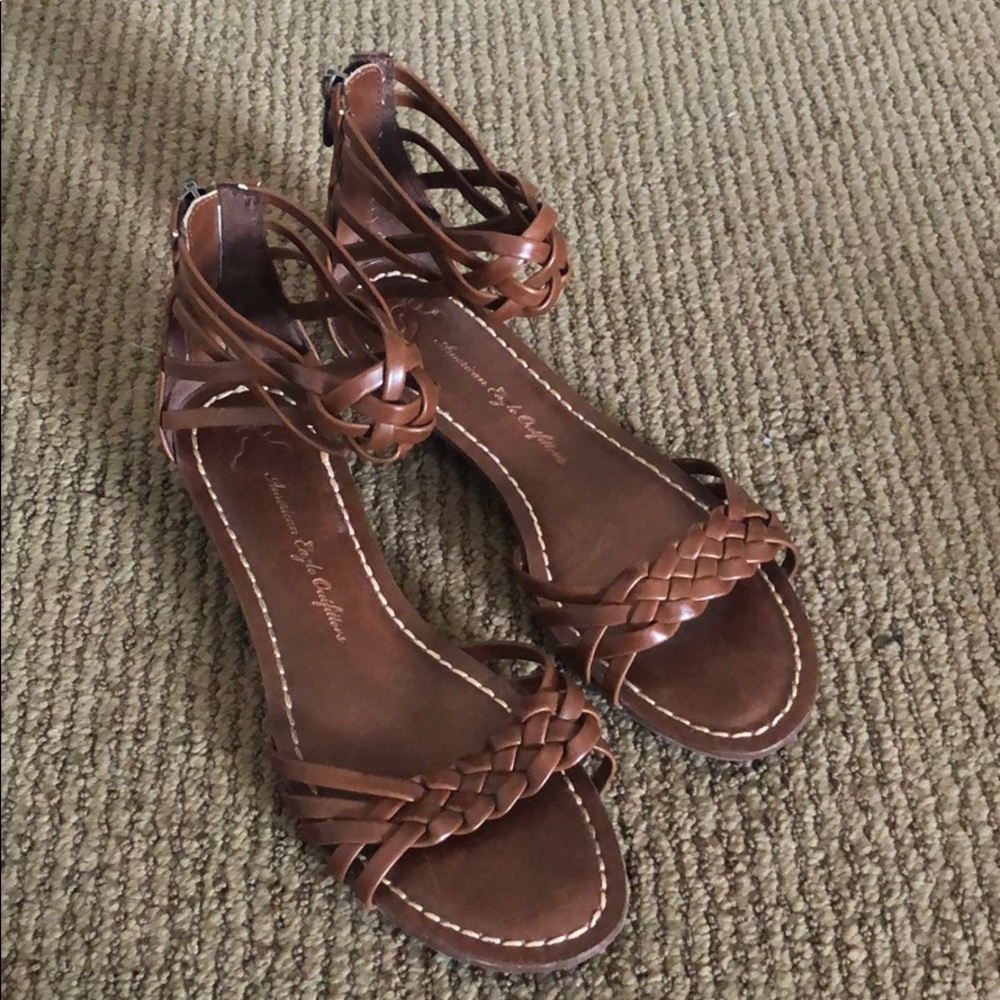 American Eagle Outfitters Brown Braided Sandals